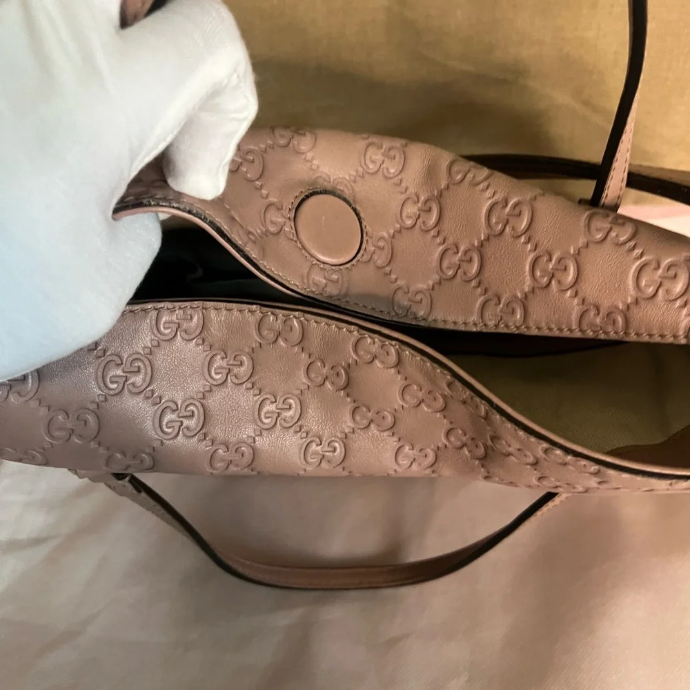 Guccissima soft pink medium Bree foldover Shoulder Bag - Picture 10 of 16